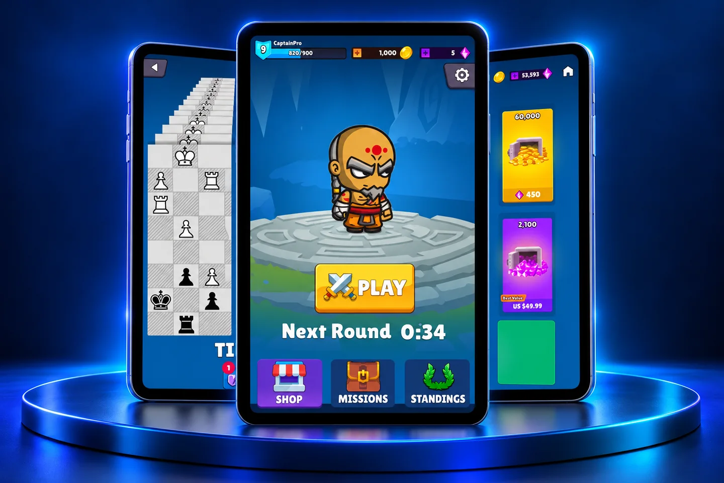 Chess Puzzle — uygulama ekranlarından hazırlanmış sunum